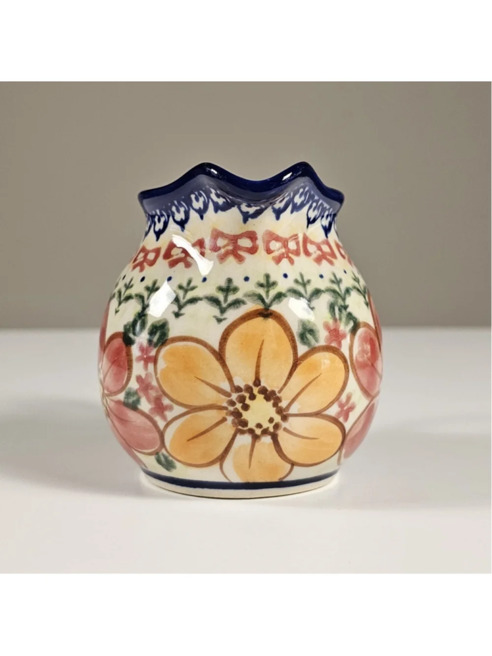Polish Pottery Vena Unikat Creamer Milk Jug Hand Painted Malgorzata PP62 Poland